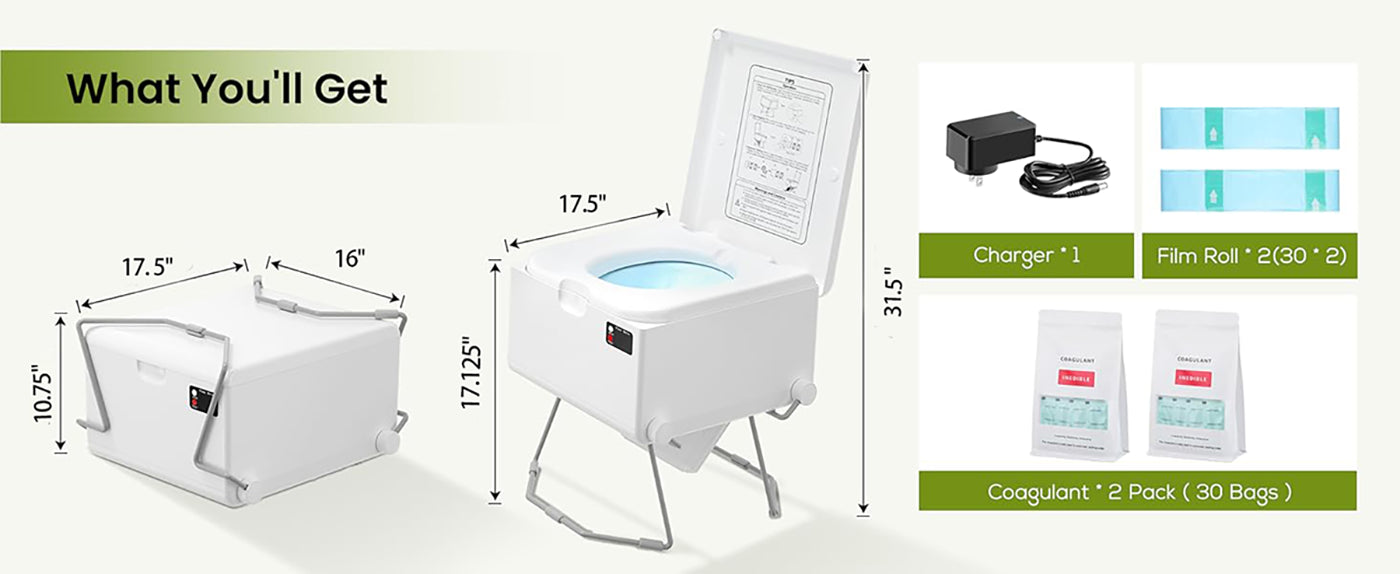 LE-310 Dry Flush Toilet Dimensions and Standard Configuration