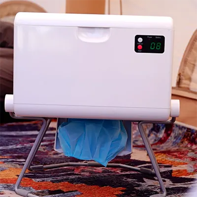Dry flush toilet is portable and compact