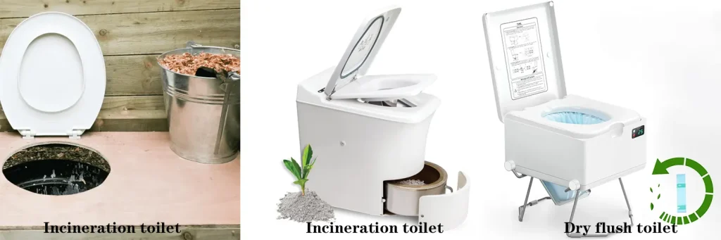 Waterless toilet type dry flush toilet