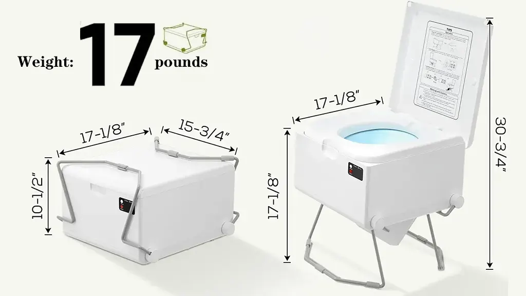 modiwell dry flush toilet dimensions