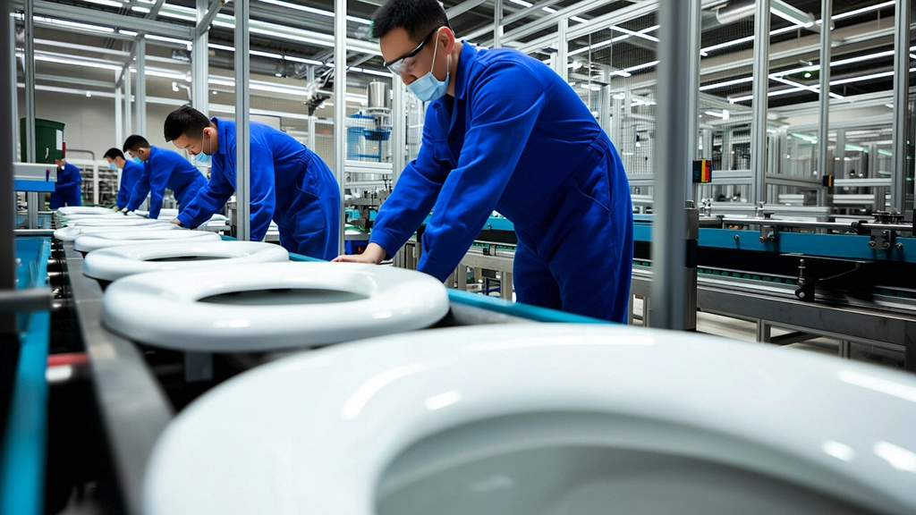 Dry flush toilet production line