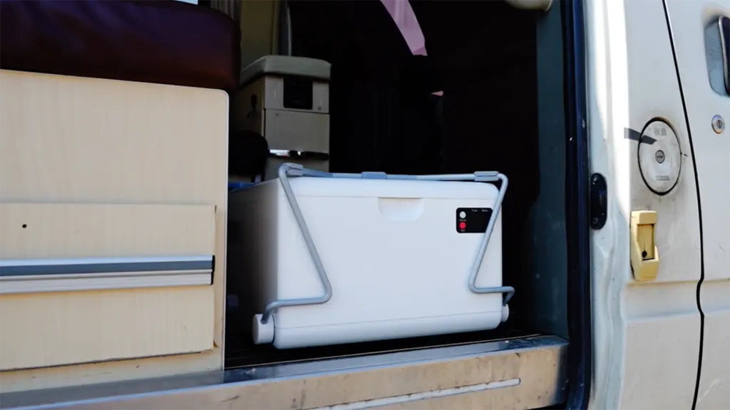 Modiwell portable toilet placed in the truck
