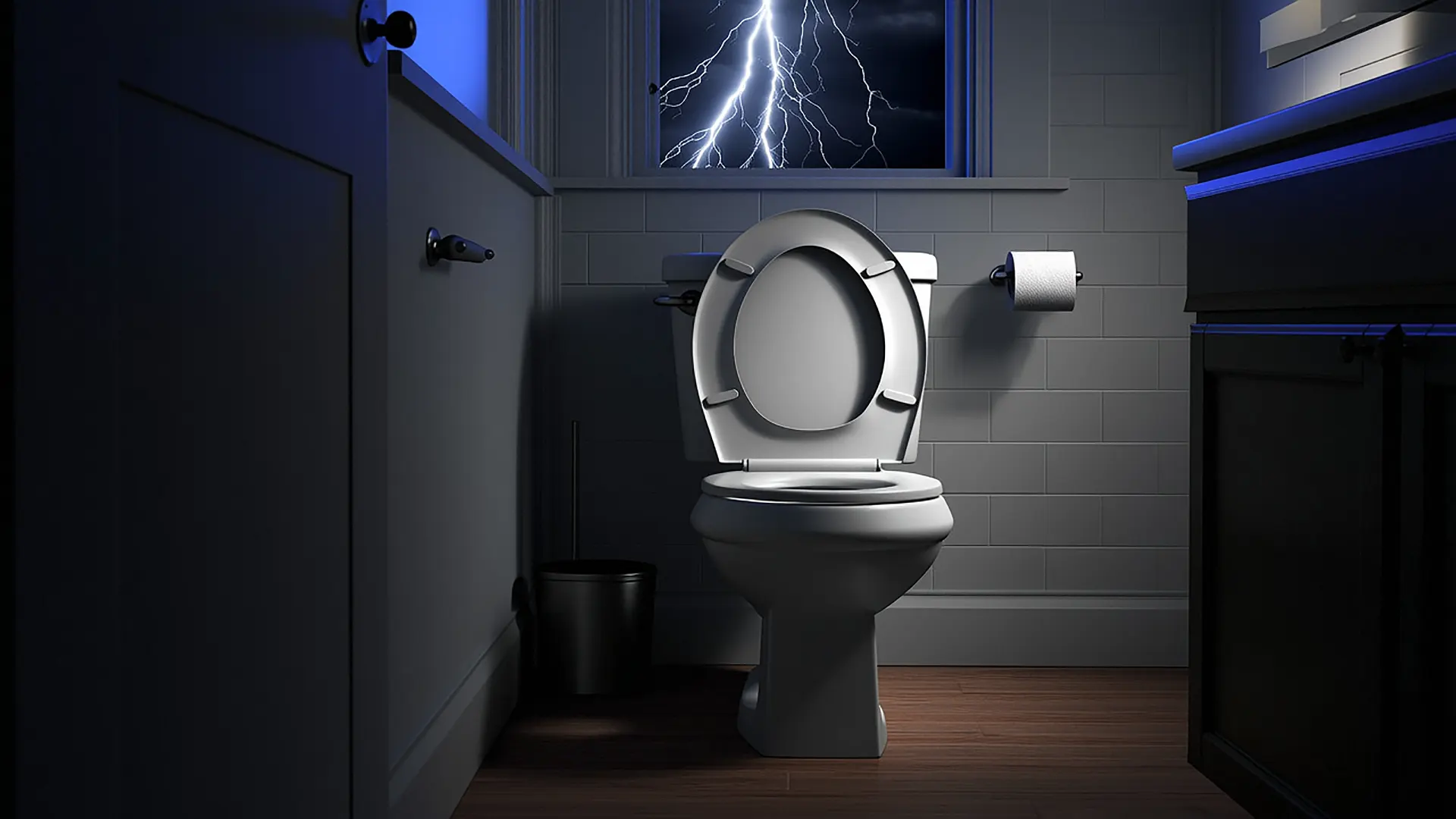 The weather affected the toilet.