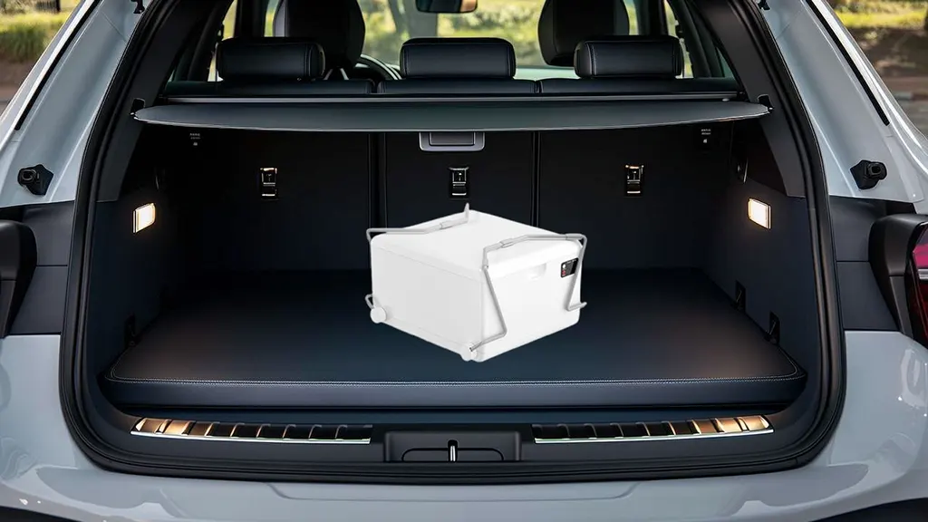 modiwell portable toilet placed in the car