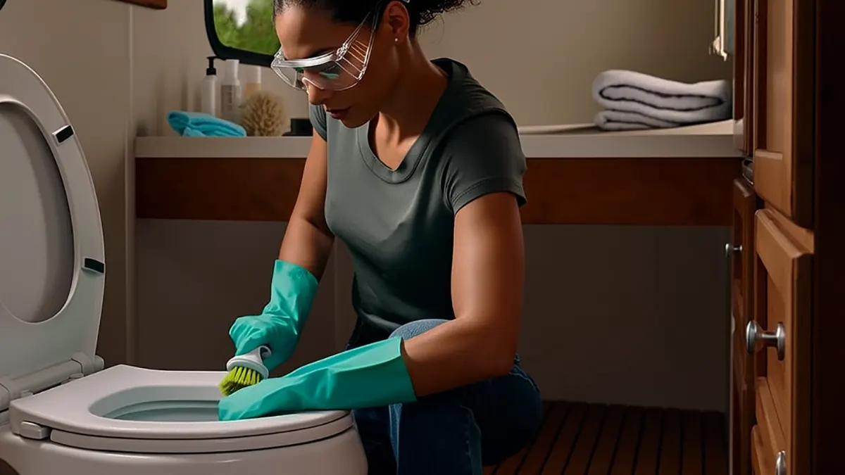 Scrub the inside of the toilet