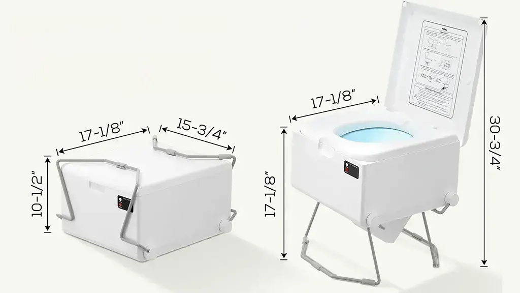 modiwell portable toilet size design
