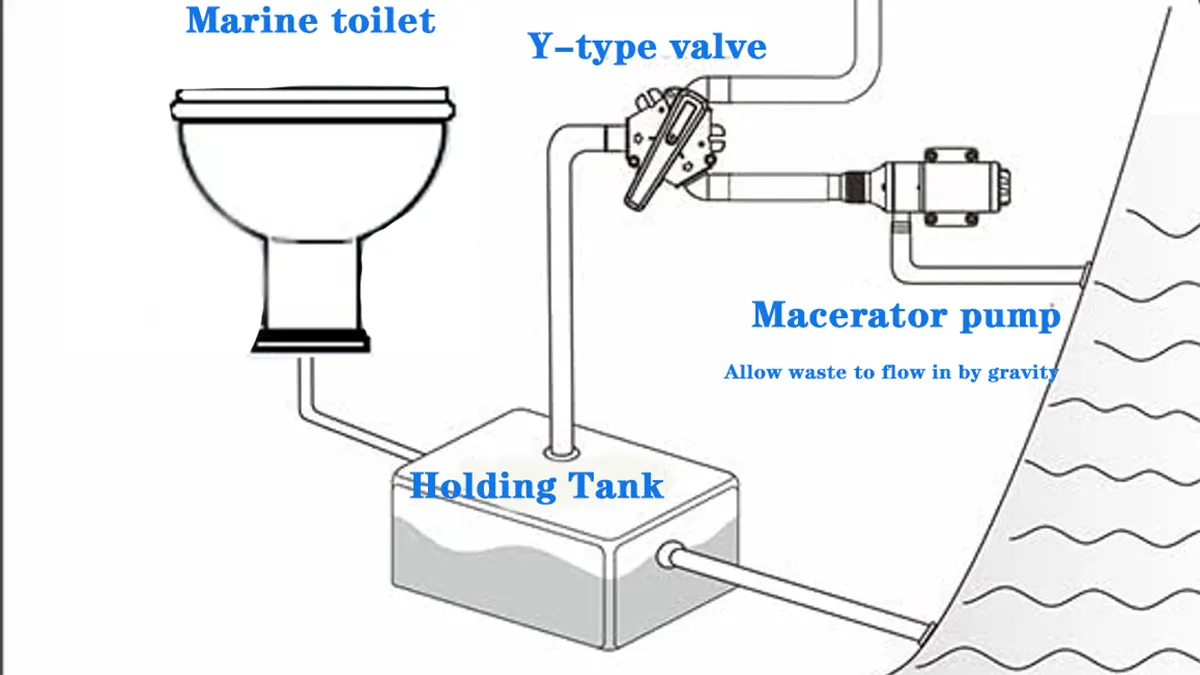 Installation Marine Toilet Holding Tank