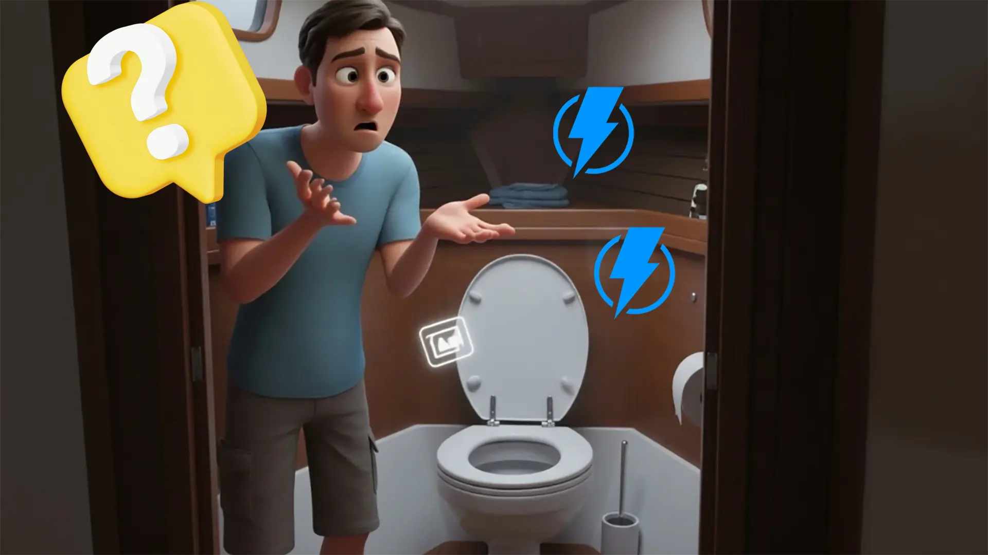 Man confused about marine toilet energy consumption